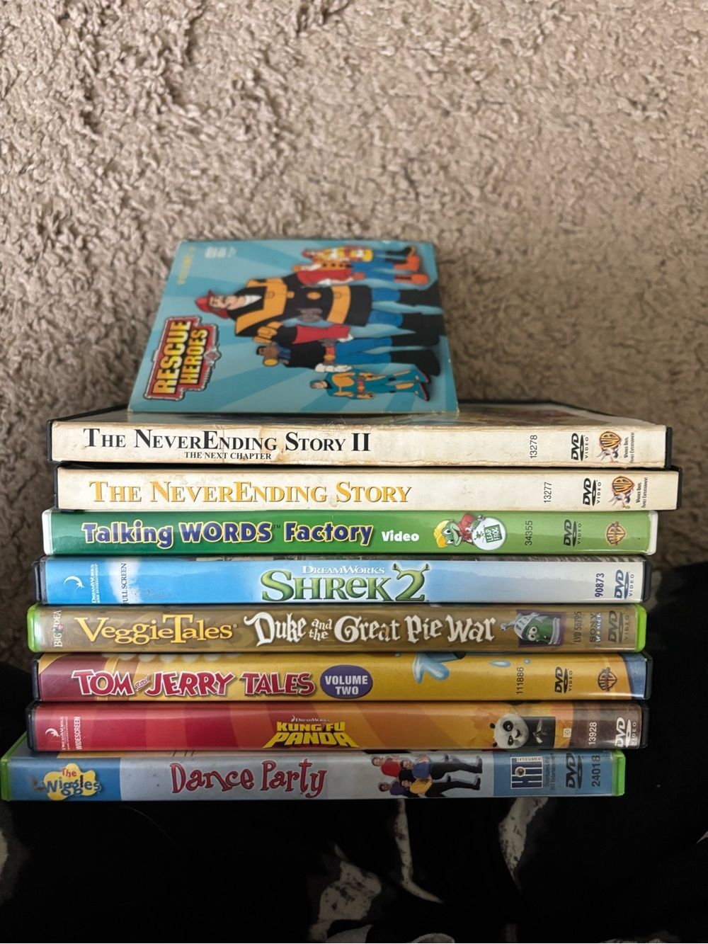 Kids DVD Collection - Colorful Cartoon DVD Set (Blue, Green, Yellow, Red)